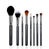 JESSUP 8 pcs Brush Pro Set Black/Silver T121 - PROFESSZIONÁLIS SMINKECSET KÉSZLET ARCRA SZEMRE TESTRE