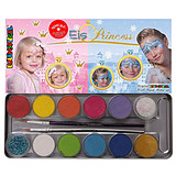 EULENSPIEGEL 12 Eis Princess Palette - PROFESSZIONÁLIS VÍZBÁZISÚ ARCFESTÉK ÉS TESTFESTÉK PALETTA  + ECSET